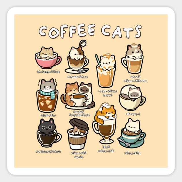 Coffee Cats Magnet by GoshWow®