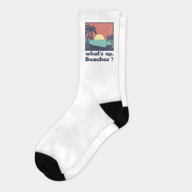 What's Up Beaches Vacay Mode Pun Socks by Anticorporati