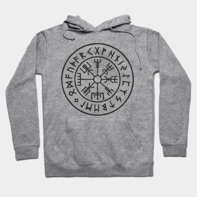 Viking Compass Vegvisir Rune Circle Nordic Heritage Hoodie by Anticorporati