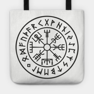Viking Compass Vegvisir Rune Circle Nordic Heritage Tote