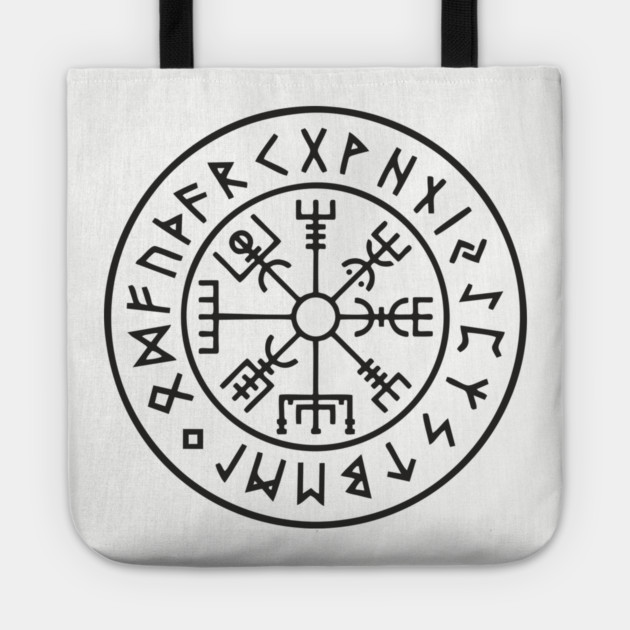 Viking Compass Vegvisir Rune Circle Nordic Heritage Tote by Anticorporati