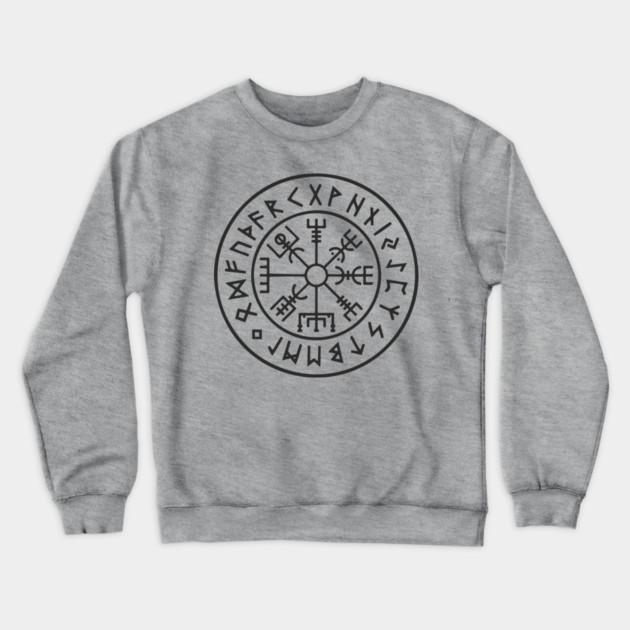 Viking Compass Vegvisir Rune Circle Nordic Heritage Crewneck Sweatshirt by Anticorporati