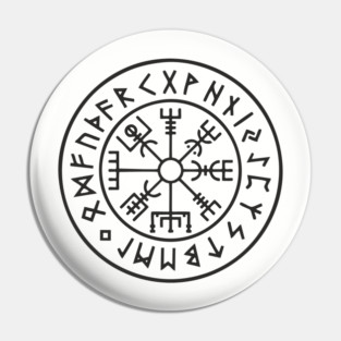 Viking Compass Vegvisir Rune Circle Nordic Heritage Pin