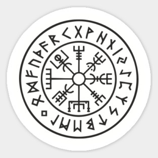 Viking Compass Vegvisir Rune Circle Nordic Heritage Sticker
