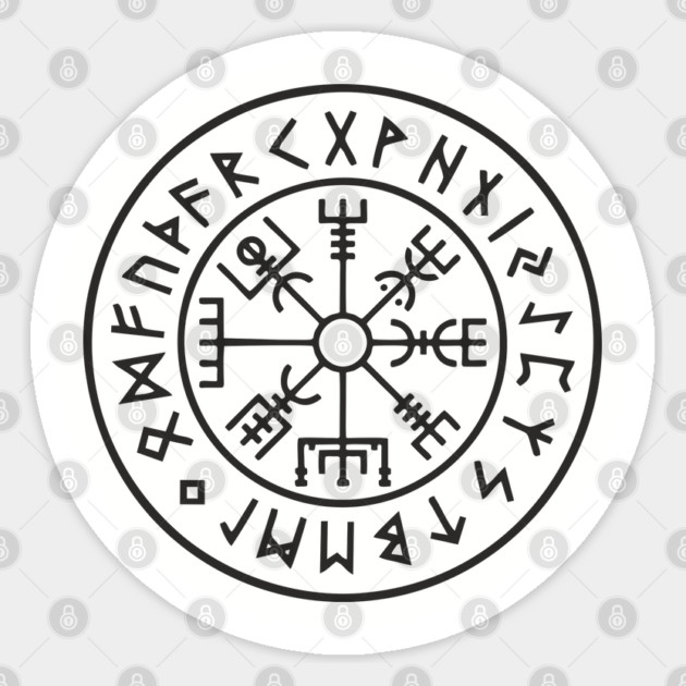 Viking Compass Vegvisir Rune Circle Nordic Heritage Sticker by Anticorporati