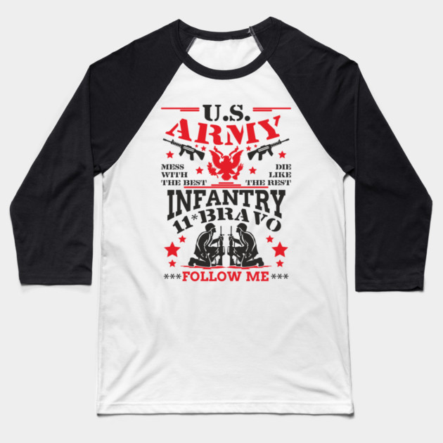 US Army Infantry Military Veteran Pride Baseball T-Shirt by Anticorporati