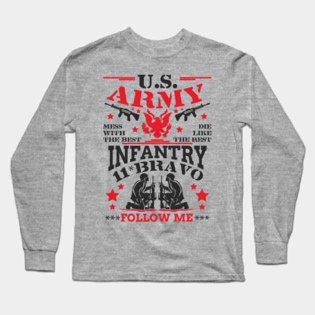 US Army Infantry Military Veteran Pride Long Sleeve T-Shirt by Anticorporati