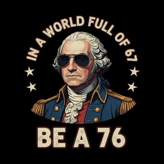 George Washington 67 76 Meme - In A World Full Of 67 Be A 76 1776 Patriotic by ArtistTee ⭐⭐⭐⭐⭐