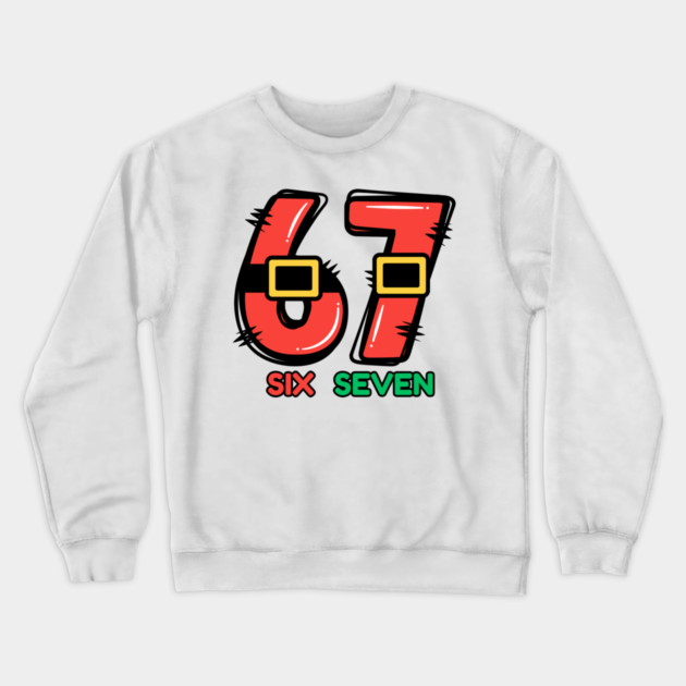 67 Christmas Santa Crewneck Sweatshirt by Creatifly Graphic Tees
