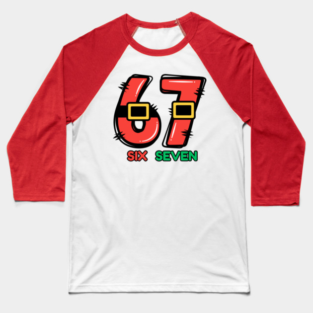 67 Christmas Santa Baseball T-Shirt by Creatifly Graphic Tees