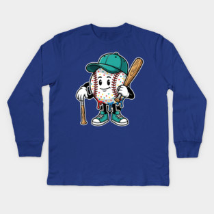 Drip Baseball Cartoon Youth – Cool Baseball Lifestyle - drip baseball Kids Long Sleeve T-Shirt