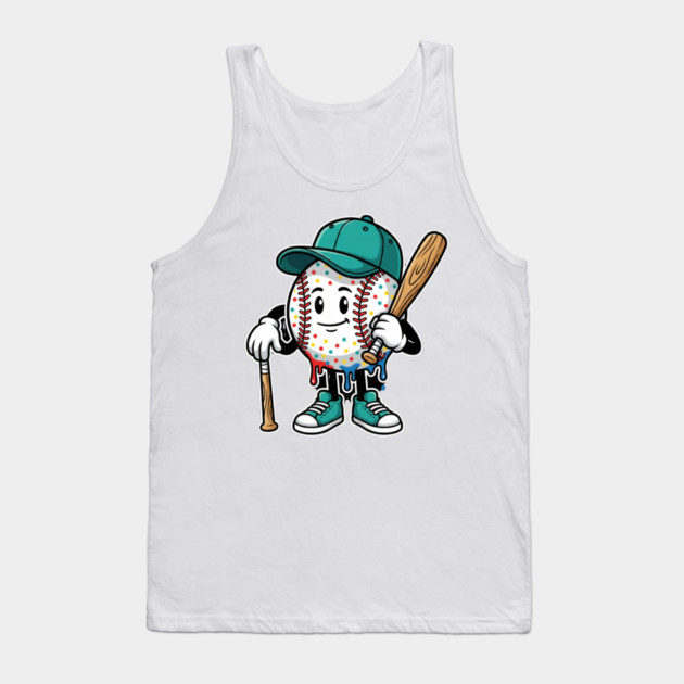 Drip Baseball Cartoon Youth – Cool Baseball Lifestyle - drip baseball Tank Top by ArtistTee ⭐⭐⭐⭐⭐