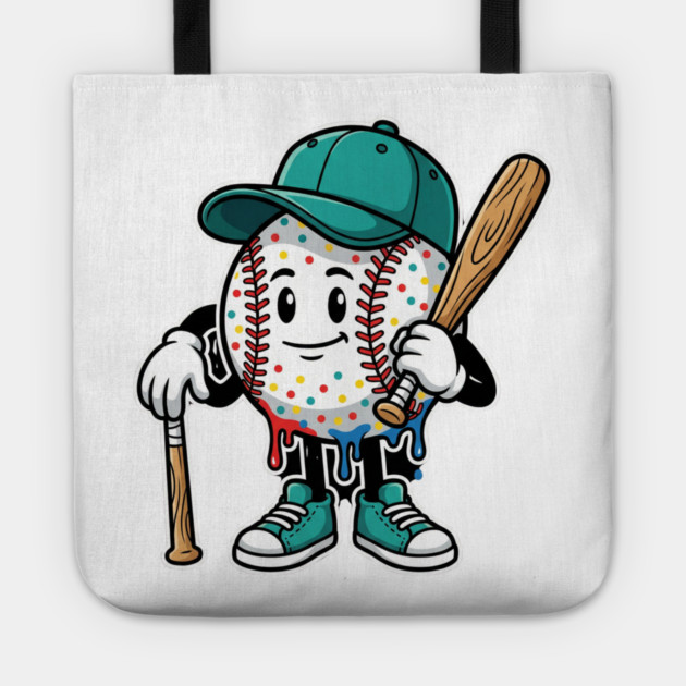 Drip Baseball Cartoon Youth – Cool Baseball Lifestyle - drip baseball Tote by ArtistTee ⭐⭐⭐⭐⭐