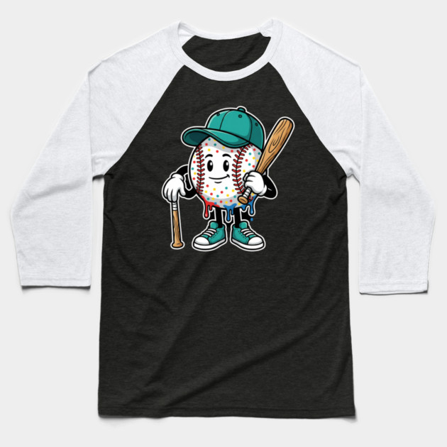 Drip Baseball Cartoon Youth – Cool Baseball Lifestyle - drip baseball Baseball T-Shirt by ArtistTee ⭐⭐⭐⭐⭐