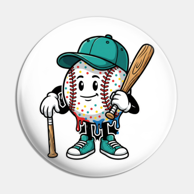 Drip Baseball Cartoon Youth – Cool Baseball Lifestyle - drip baseball Pin by ArtistTee ⭐⭐⭐⭐⭐