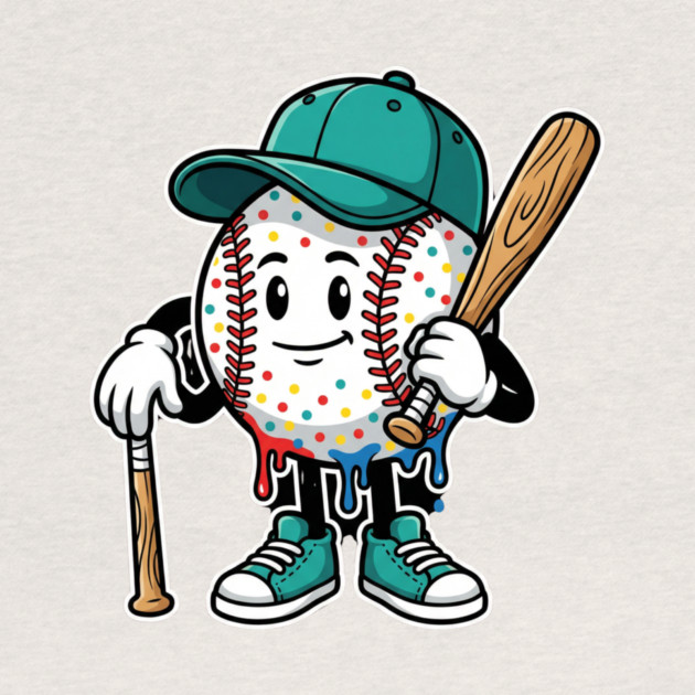 Drip Baseball Cartoon Youth – Cool Baseball Lifestyle - drip baseball by ArtistTee ⭐⭐⭐⭐⭐