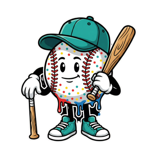 Drip Baseball Cartoon Youth – Cool Baseball Lifestyle - drip baseball by ArtistTee ⭐⭐⭐⭐⭐