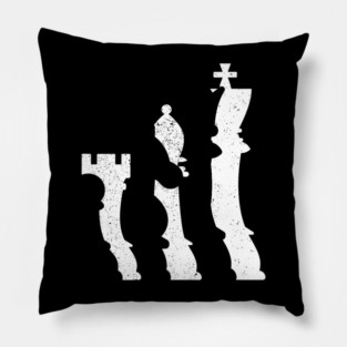 Chess Pieces Silhouette Board Game Strategy Player Pillow