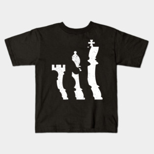 Chess Pieces Silhouette Board Game Strategy Player Kids T-Shirt