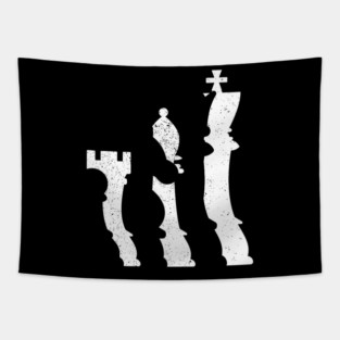 Chess Pieces Silhouette Board Game Strategy Player Tapestry