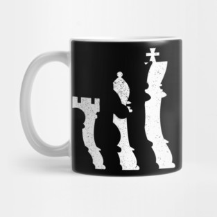 Chess Pieces Silhouette Board Game Strategy Player Mug