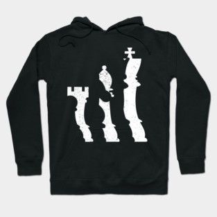 Chess Pieces Silhouette Board Game Strategy Player Hoodie