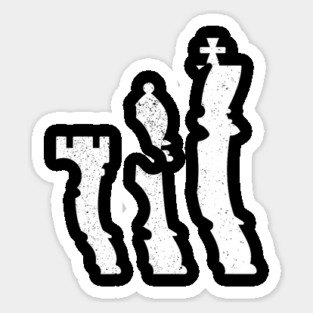 Chess Pieces Silhouette Board Game Strategy Player Sticker
