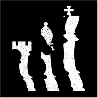 Chess Pieces Silhouette Board Game Strategy Player Posters and Art