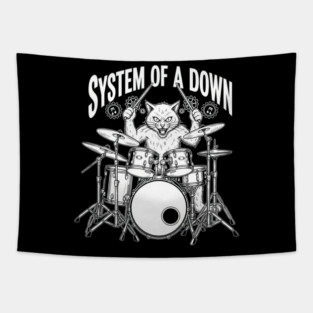 System Of-A-Down Rock Cat Tapestry