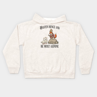 Bishop Fox Tells Goose Flock Hasten Hence and Be Most Asinine (Hurry Up and Be Silly) Kids Hoodie