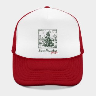 Medieval Raccoon in Armor Riding Giant Frog: Surely Thou Jest/Joust Hat