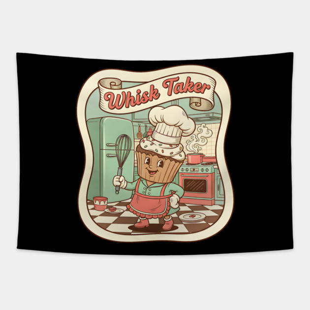 Whisk Taker - Funny Baking Design Tapestry by Designed By Marty