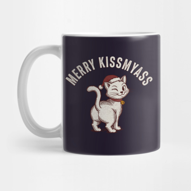Hilarious Merry Kissmyass Christmas Cat by CreativeSage