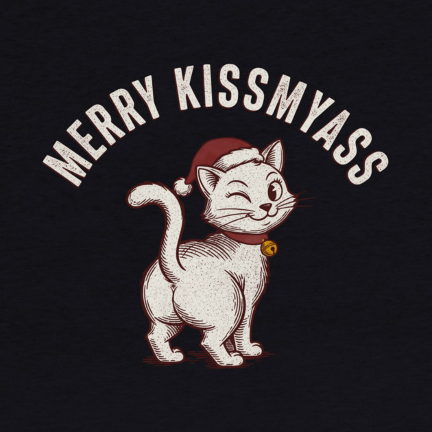Hilarious Merry Kissmyass Christmas Cat by CreativeSage