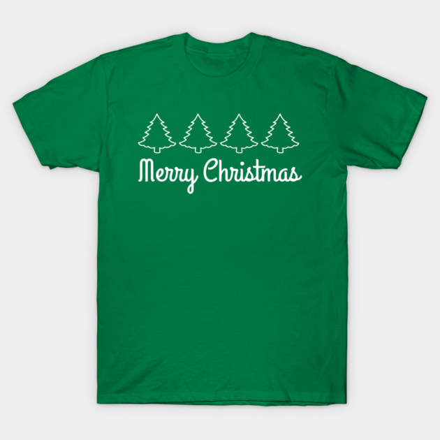 Minimalist Merry Christmas Tree Line T-Shirt by Creatifly Graphic Tees
