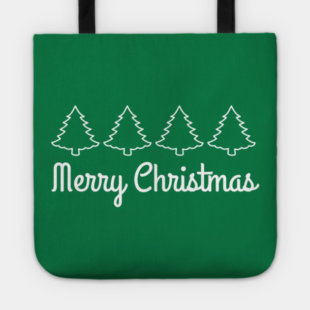Minimalist Merry Christmas Tree Line Tote by Creatifly Graphic Tees