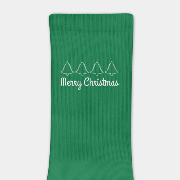 Minimalist Merry Christmas Tree Line by Creatifly Graphic Tees