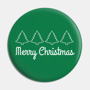 Minimalist Merry Christmas Tree Line Pin
