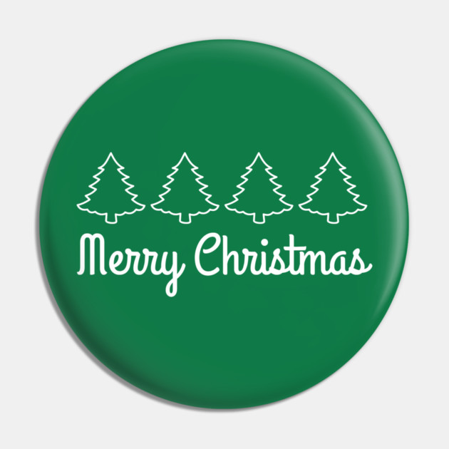 Minimalist Merry Christmas Tree Line Pin by Creatifly Graphic Tees