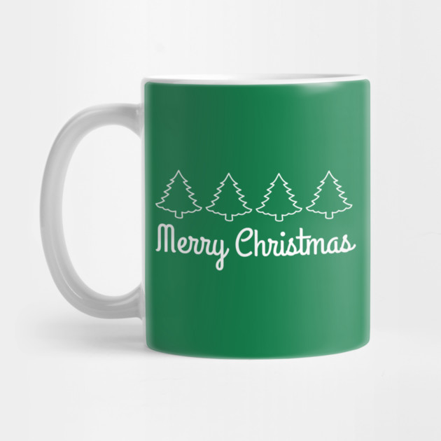 Minimalist Merry Christmas Tree Line by Creatifly Graphic Tees