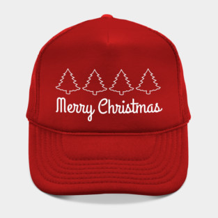 Minimalist Merry Christmas Tree Line Hat