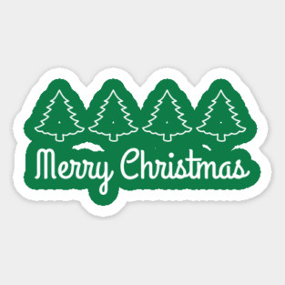 Minimalist Merry Christmas Tree Line Magnet