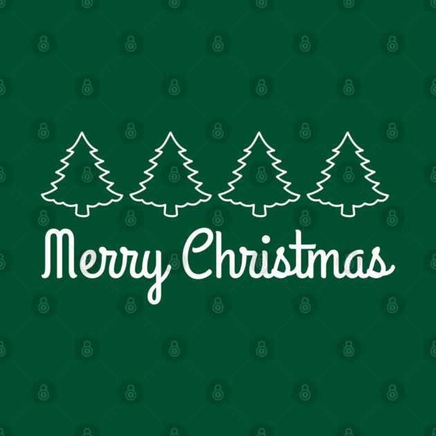 Minimalist Merry Christmas Tree Line by Creatifly Graphic Tees