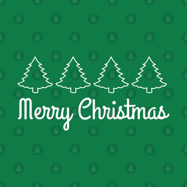 Minimalist Merry Christmas Tree Line by Creatifly Graphic Tees