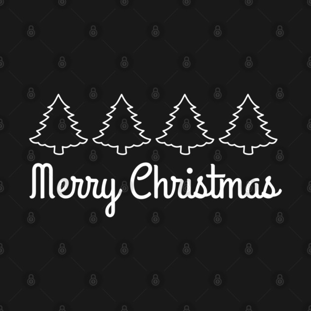 Minimalist Merry Christmas Tree Line by Creatifly Graphic Tees