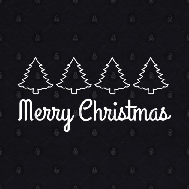 Minimalist Merry Christmas Tree Line by Creatifly Graphic Tees