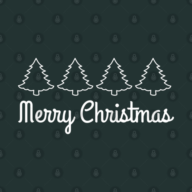 Minimalist Merry Christmas Tree Line by Creatifly Graphic Tees