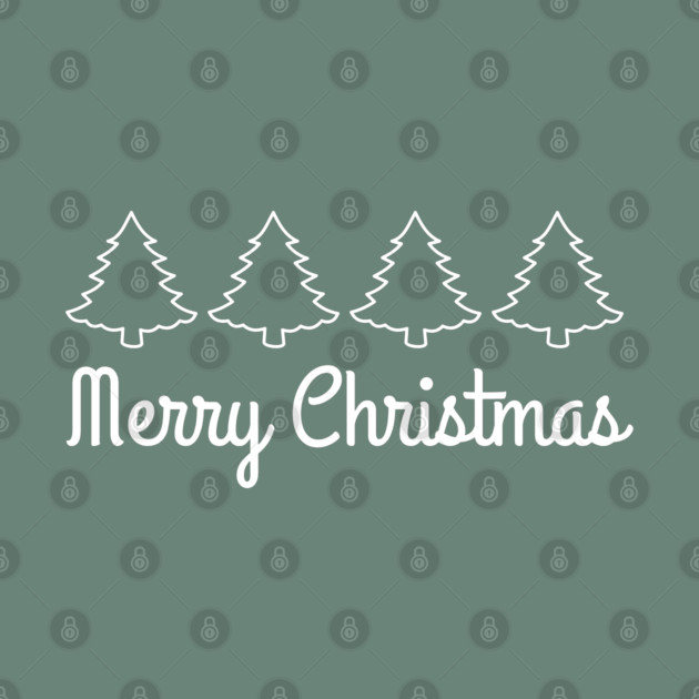 Minimalist Merry Christmas Tree Line by Creatifly Graphic Tees