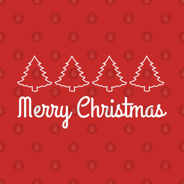 Minimalist Merry Christmas Tree Line by Creatifly Graphic Tees