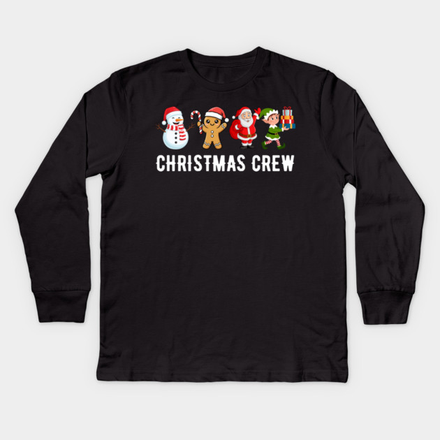 Cute Christmas Crew Kids Long Sleeve T-Shirt by Creatifly Graphic Tees